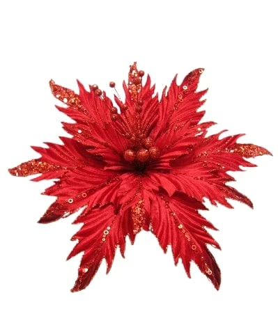 Hot Sale βοΈ The β Christmas Palace 12" RED POINSETTIA CLIP SET OF 6 Flowers π 2 The Christmas Palace 12" RED POINSETTIA CLIP SET OF 6 Flowers