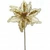 The Christmas Palace Flowers 25" GOLD NET POINSETTIA SET OF 6