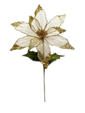 Best Pirce π€© The β Christmas Palace 25" GOLD NESTED POINSETTIA SET OF 6 Flowers β 1 The Christmas Palace 25" GOLD NESTED POINSETTIA SET OF 6 Flowers