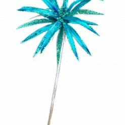 The Christmas Palace 25" AQUA & SILVER PAPYRUS SET OF 6