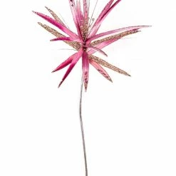 The Christmas Palace 25" PINK & GOLD PAPYRUS SET OF 6 Flowers