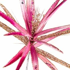 The Christmas Palace 25" PINK & GOLD PAPYRUS SET OF 6 Flowers