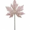 The Christmas Palace 16" PINK LEAF STEM SET OF 6