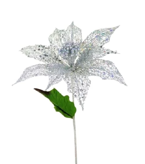 Buy π The π Christmas Palace 23" SILVER POINSETTIA SET OF 6 π 1 The Christmas Palace 23" SILVER POINSETTIA SET OF 6
