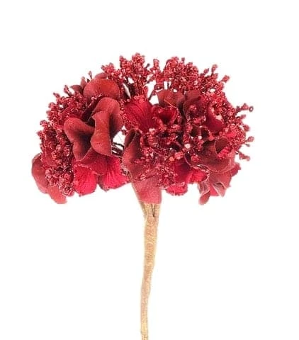 Wholesale β€οΈ The π Christmas Palace 11" RED HYDRANGEA SET OF 6 Flowers π 1 The Christmas Palace 11" RED HYDRANGEA SET OF 6 Flowers