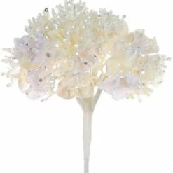 The Christmas Palace 11" WHITE HYDRANGEA SET OF 6