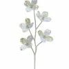 The Christmas Palace 31" WHITE FLOWER BRANCH SET OF 6 Stems & Picks