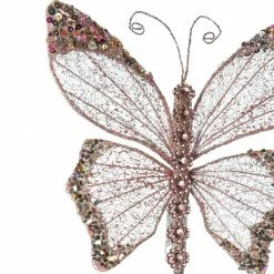 The Christmas Palace 9" PINK BUTTERFLY PICK SET OF 6