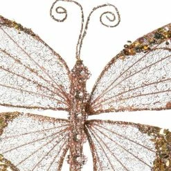 The Christmas Palace 9" CHAMPAGNE BUTTERFLY PICK SET OF 6