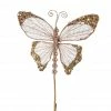 The Christmas Palace 9" CHAMPAGNE BUTTERFLY PICK SET OF 6