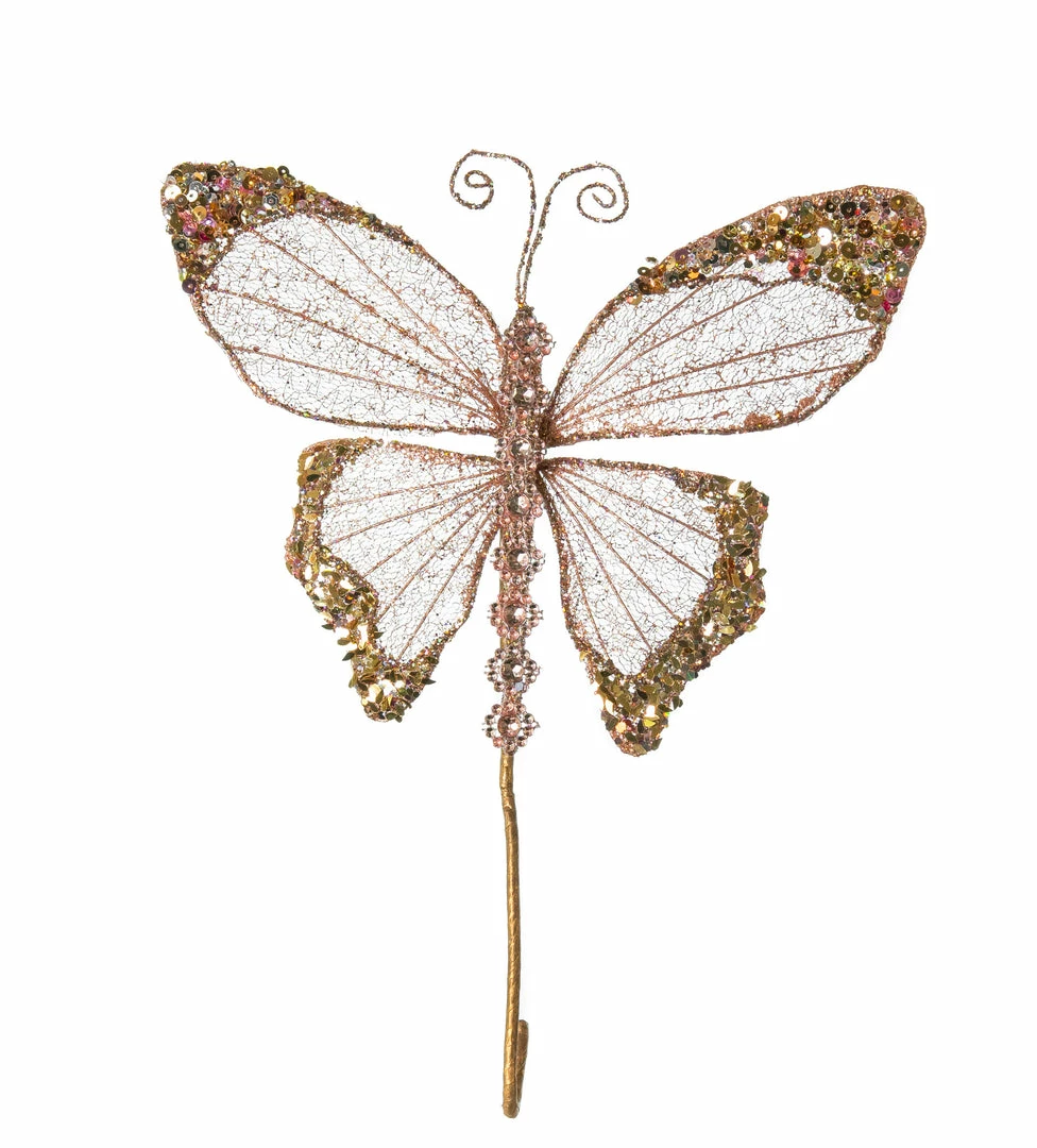 Brand new π The π Christmas Palace 9" CHAMPAGNE BUTTERFLY PICK SET OF 6 π 1 The Christmas Palace 9" CHAMPAGNE BUTTERFLY PICK SET OF 6