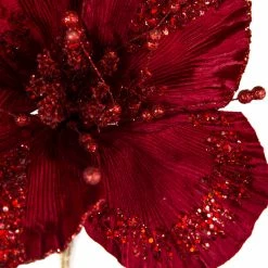 The Christmas Palace Flowers 23" RED GIANT HIBISCUS SET OF 6