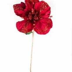 The Christmas Palace Flowers 23" RED GIANT HIBISCUS SET OF 6