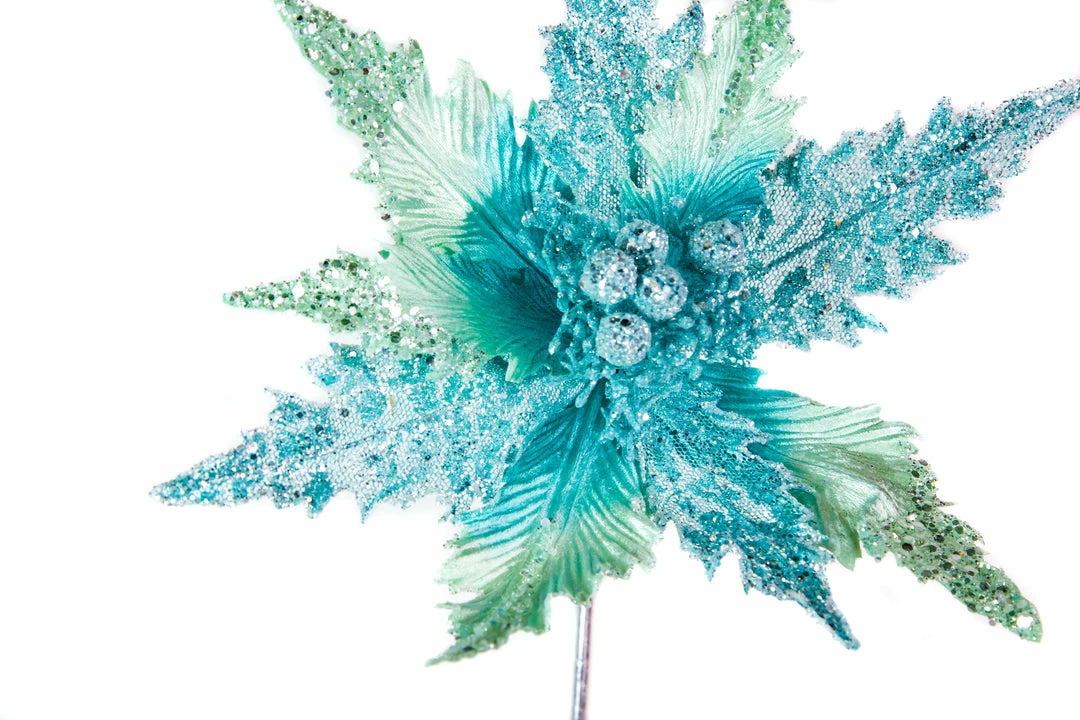 Deals π The β Christmas Palace Flowers 20" AQUA POINSETTIA SET OF 6 β¨ 2 The Christmas Palace Flowers 20" AQUA POINSETTIA SET OF 6