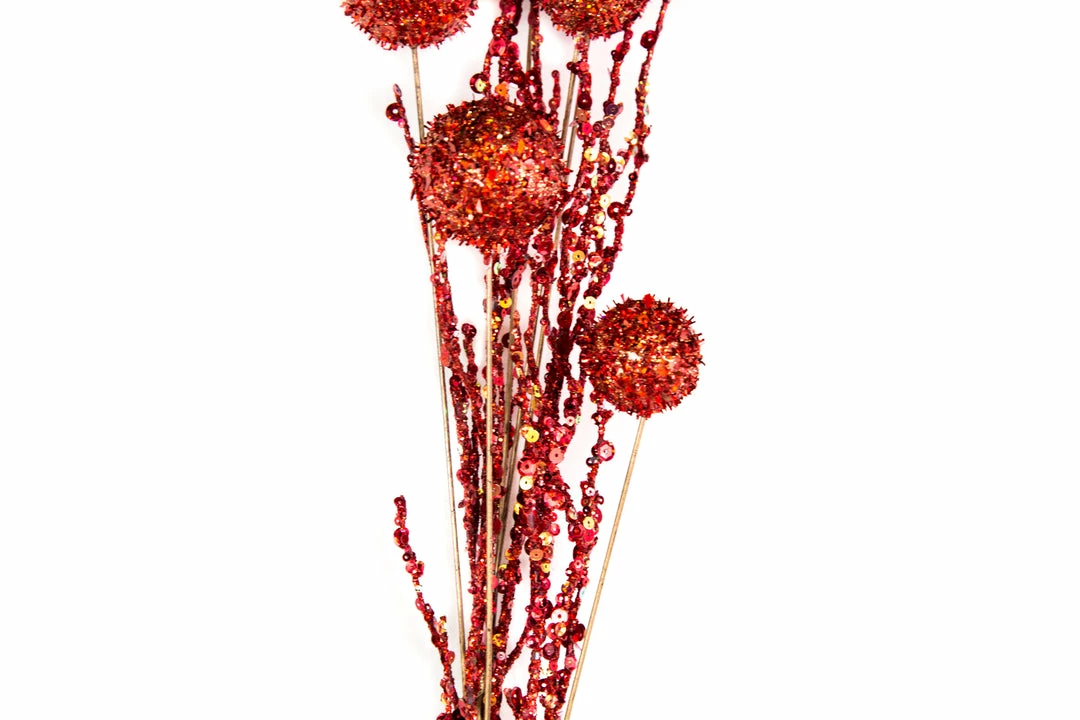 Outlet π₯ The π Christmas Palace 28" RED GLITTER BALL SPRAY SET OF 6 π 2 The Christmas Palace 28" RED GLITTER BALL SPRAY SET OF 6