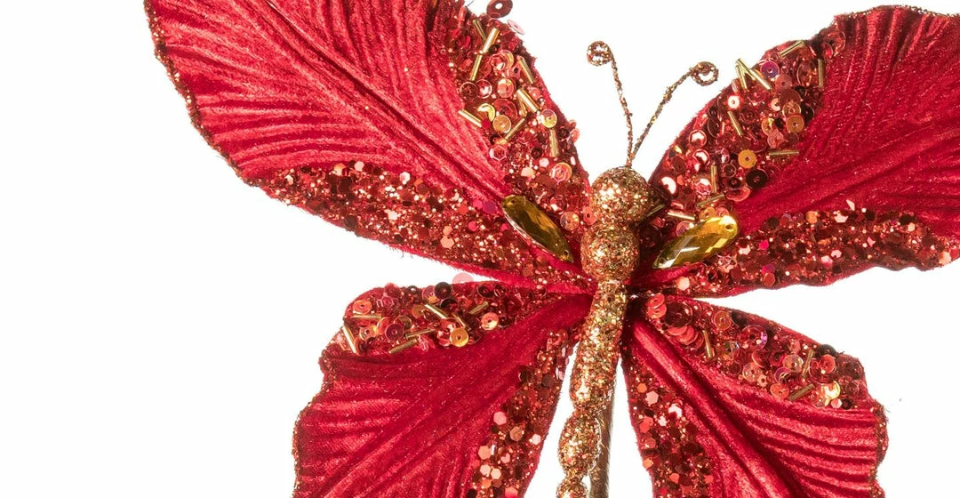 Discount π The π Christmas Palace 9" RED VELVET BUTTERFLY CLIP SET OF 6 π₯ 2 The Christmas Palace 9" RED VELVET BUTTERFLY CLIP SET OF 6