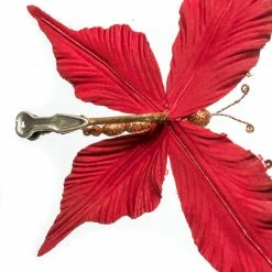 Discount π The π Christmas Palace 9" RED VELVET BUTTERFLY CLIP SET OF 6 π₯ 5 The Christmas Palace 9
