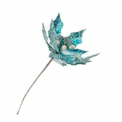 The Christmas Palace Flowers 12" TIFFANY VELVET POINSETTIA SET OF 6