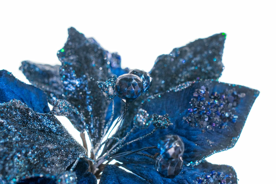 Brand new π The β Christmas Palace 18" BLUE & GRAY POINSETTIA STEM SET OF 6 π₯° 2 The Christmas Palace 18" BLUE & GRAY POINSETTIA STEM SET OF 6