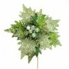 The Christmas Palace 17" GREEN JEWEL FLOWER STEM SET OF 6 Flowers