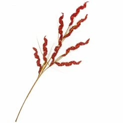 The Christmas Palace Stems & Picks 31" RED SWIRL GLITTER CLUSTER PICK SET OF 6