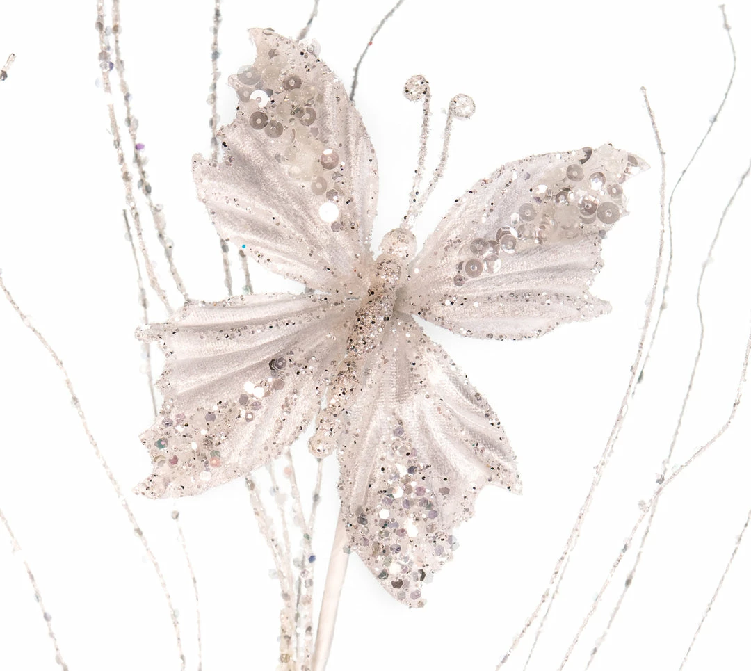 Best Sale β The π Christmas Palace 22" WHITE BUTTERFLY SPRAY SET OF 6 Stems & Picks 𧨠2 The Christmas Palace 22" WHITE BUTTERFLY SPRAY SET OF 6 Stems & Picks