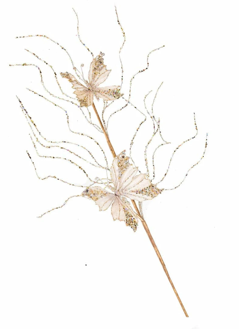 Deals π― The π Christmas Palace 22" PLATINUM BUTTERFLY SPRAY SET OF 6 Stems & Picks π 1 The Christmas Palace 22" PLATINUM BUTTERFLY SPRAY SET OF 6 Stems & Picks