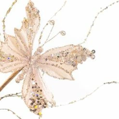 The Christmas Palace 22" PLATINUM BUTTERFLY SPRAY SET OF 6 Stems & Picks