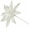 The Christmas Palace Flowers 15" WHITE POINSETTIA PICK SET OF 6
