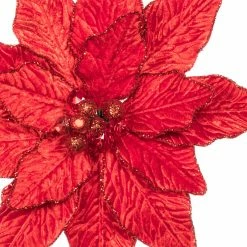 Budget β The π Christmas Palace 9" RED VELVET POINSETTIA PICK SET OF 6 Yuletide Traditions π€© 5 The Christmas Palace 9