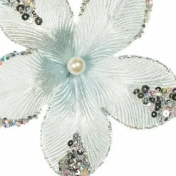 The Christmas Palace 9" SILVER MINI VELVET FLOWER PICK SET OF 12 Flowers