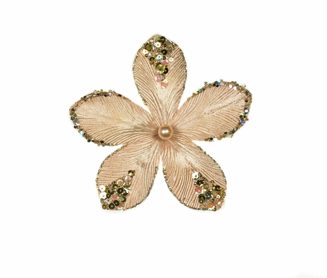 Hot Sale β¨ The π Christmas Palace 9" CHAMPAGNE MINI VELVET FLOWER PICK SET OF 12 π― 2 The Christmas Palace 9" CHAMPAGNE MINI VELVET FLOWER PICK SET OF 12