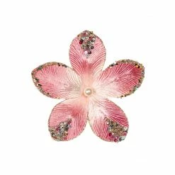 The Christmas Palace Flowers 9" PINK MINI VELVET FLOWER PICK SET OF 12