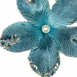 Best deal 𧨠The π Christmas Palace 9" ARCTIC BLUE MINI VELVET FLOWER PICK SET OF 12 Flowers β¨ 5 The Christmas Palace 9