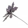 The Christmas Palace 12" PURPLE GLITTER POINSETTIA SET OF 6