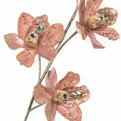 The Christmas Palace 26" PINK ORCHID SPRAY SET OF 4 Stems & Picks