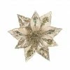 The Christmas Palace Flowers 11" PLATINUM POINSETTIA CLIP SET OF 6