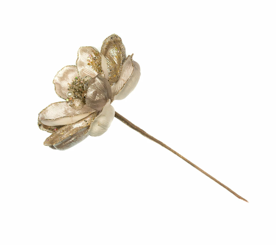 Wholesale π The π Christmas Palace Gilded Elegance 11" PLATINUM MAGNOLIA PICK SET OF 6 π― 1 The Christmas Palace Gilded Elegance 11" PLATINUM MAGNOLIA PICK SET OF 6