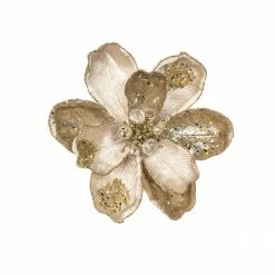 The Christmas Palace Gilded Elegance 11" PLATINUM MAGNOLIA PICK SET OF 6