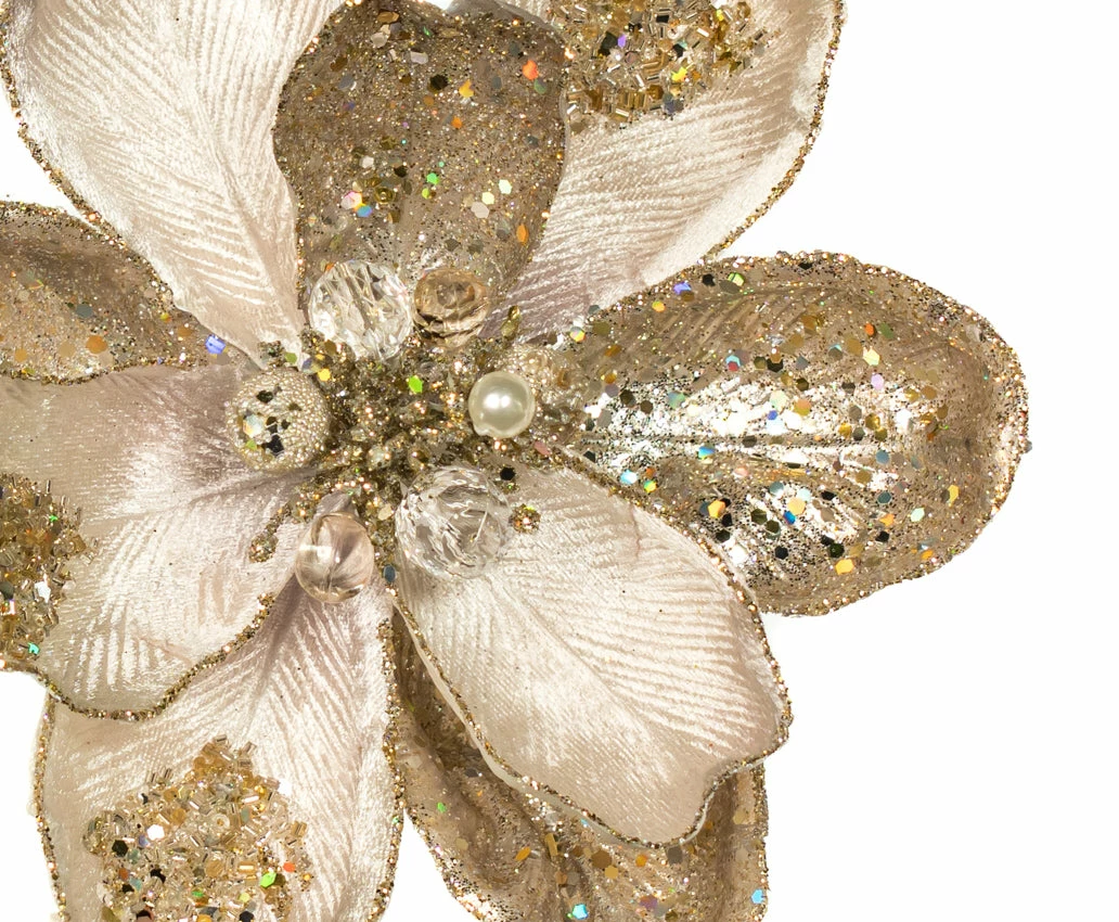 Wholesale π The π Christmas Palace Gilded Elegance 11" PLATINUM MAGNOLIA PICK SET OF 6 π― 3 The Christmas Palace Gilded Elegance 11" PLATINUM MAGNOLIA PICK SET OF 6