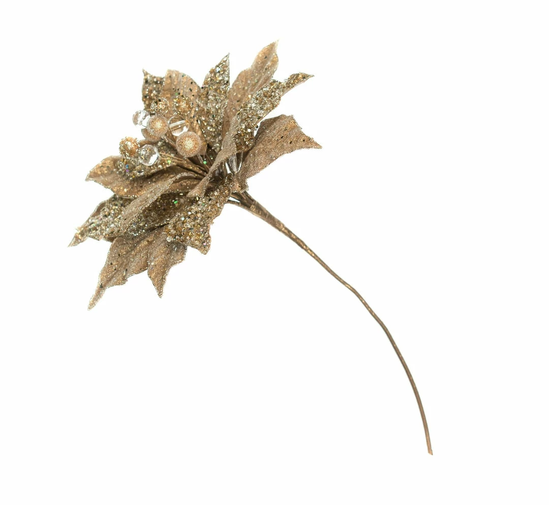 Coupon β¨ The π Christmas Palace Flowers 11" GOLD GLITTER POINSETTIA PICK SET OF 6 π 1 The Christmas Palace Flowers 11" GOLD GLITTER POINSETTIA PICK SET OF 6