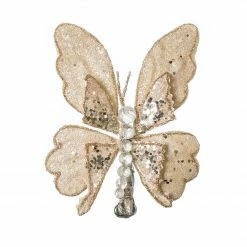 The Christmas Palace Butterflies 7" PEARL BUTTERFLY SET OF 6