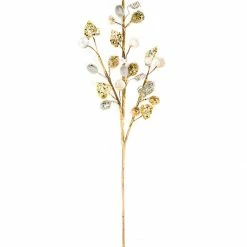 The Christmas Palace 28" PLATINUM & GOLD BERRY BRANCH SET OF 6