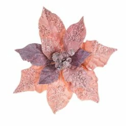 The Christmas Palace 20" BLUSH PINK POINSETTIA STEM SET OF 4