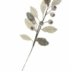 The Christmas Palace 30" IVORY & PLATINUM MINI POMEGRANATE SPRAY SET OF 6