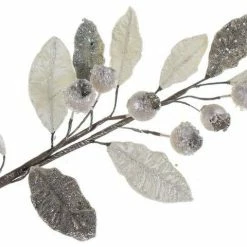 The Christmas Palace 30" IVORY & PLATINUM MINI POMEGRANATE SPRAY SET OF 6