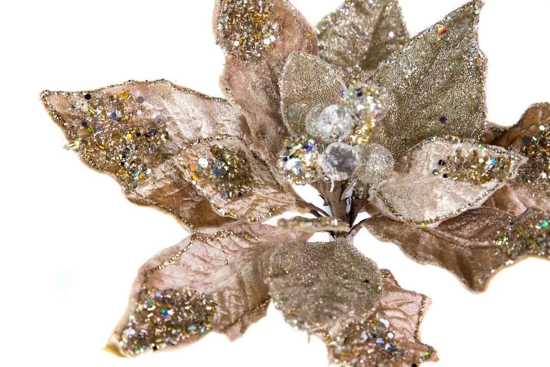 Top 10 𧨠The β Christmas Palace 20" CHAMPAGNE & PLATINUM POINSETTIA SET OF 4 𧨠2 The Christmas Palace 20" CHAMPAGNE & PLATINUM POINSETTIA SET OF 4