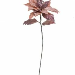 The Christmas Palace Flowers 28" BLUSH PINK ICY POINSETTIA STEM SET OF 4