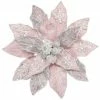The Christmas Palace 9" PINK POINSETTIA CLIP SET OF 6 Pretty In Pink