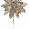 The Christmas Palace 18" COPPER POINSETTIA STEM WITH LEAVES SET OF 6
